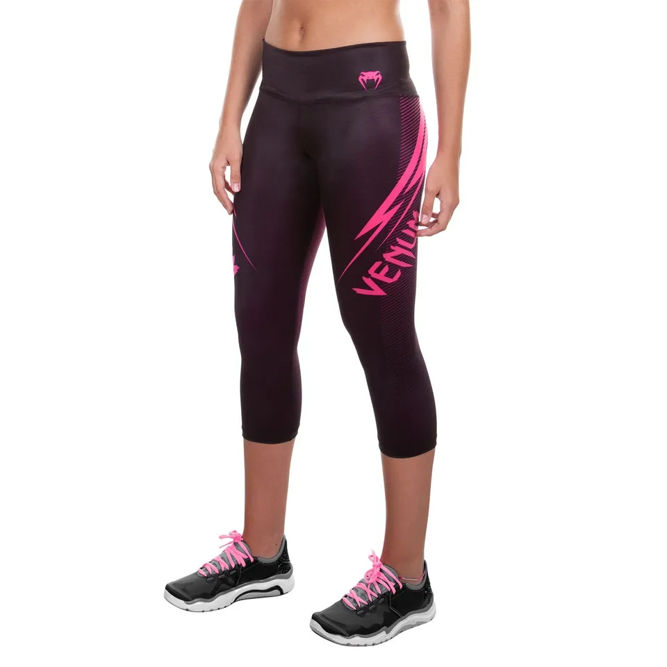 venum-razor-leggings-damen-schwarz-rosa-lang image 1