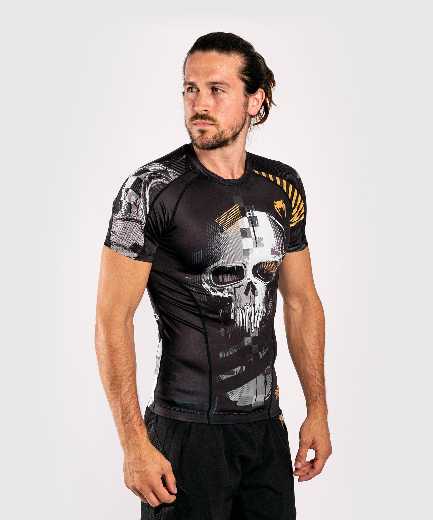 venum-skull-rashguard-kurze-rmel-kompressionsshirt-herren-schwarz image 3