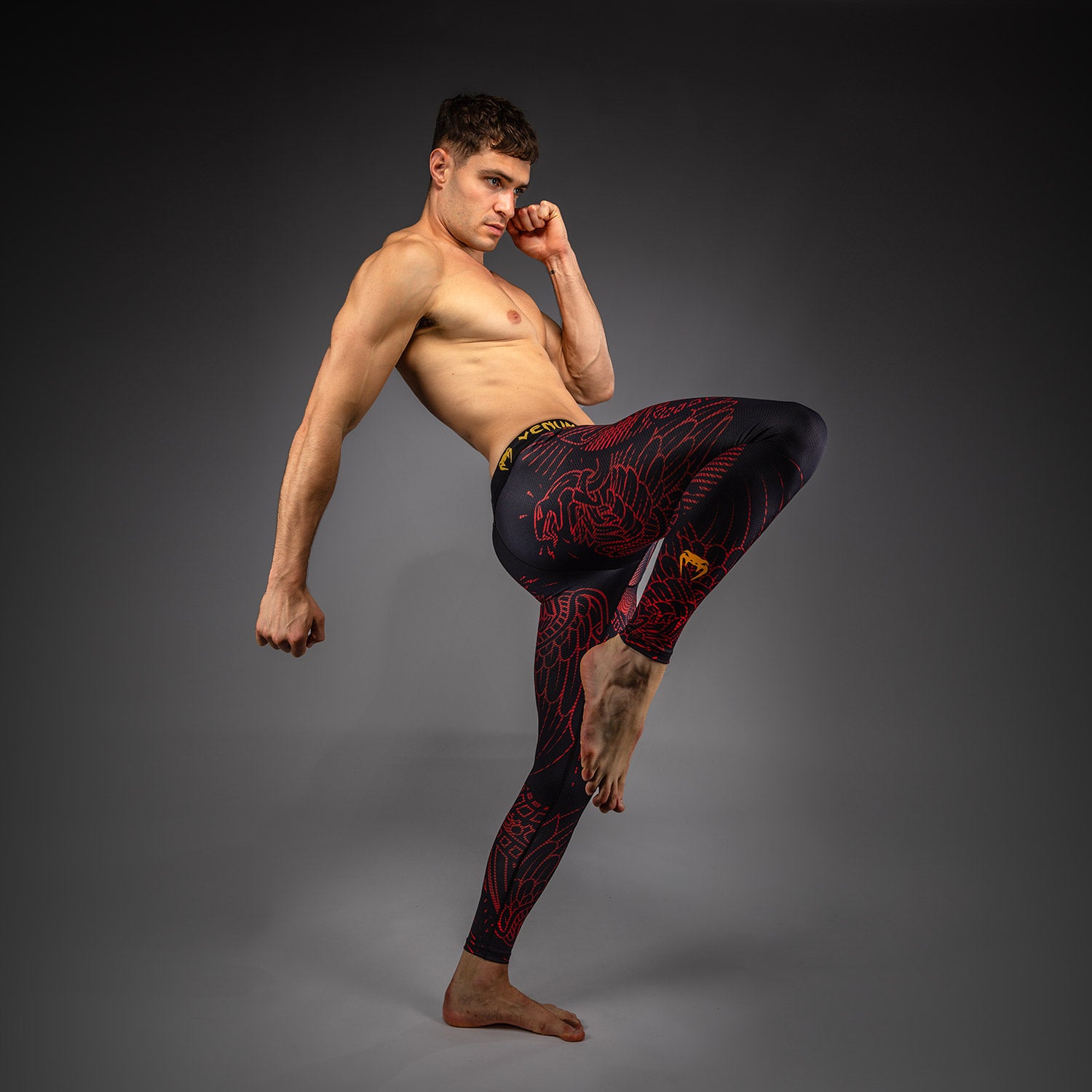 venum-quetzal-fury-spats-kompressionstights-schwarz-fury-rot-tangerine image 5