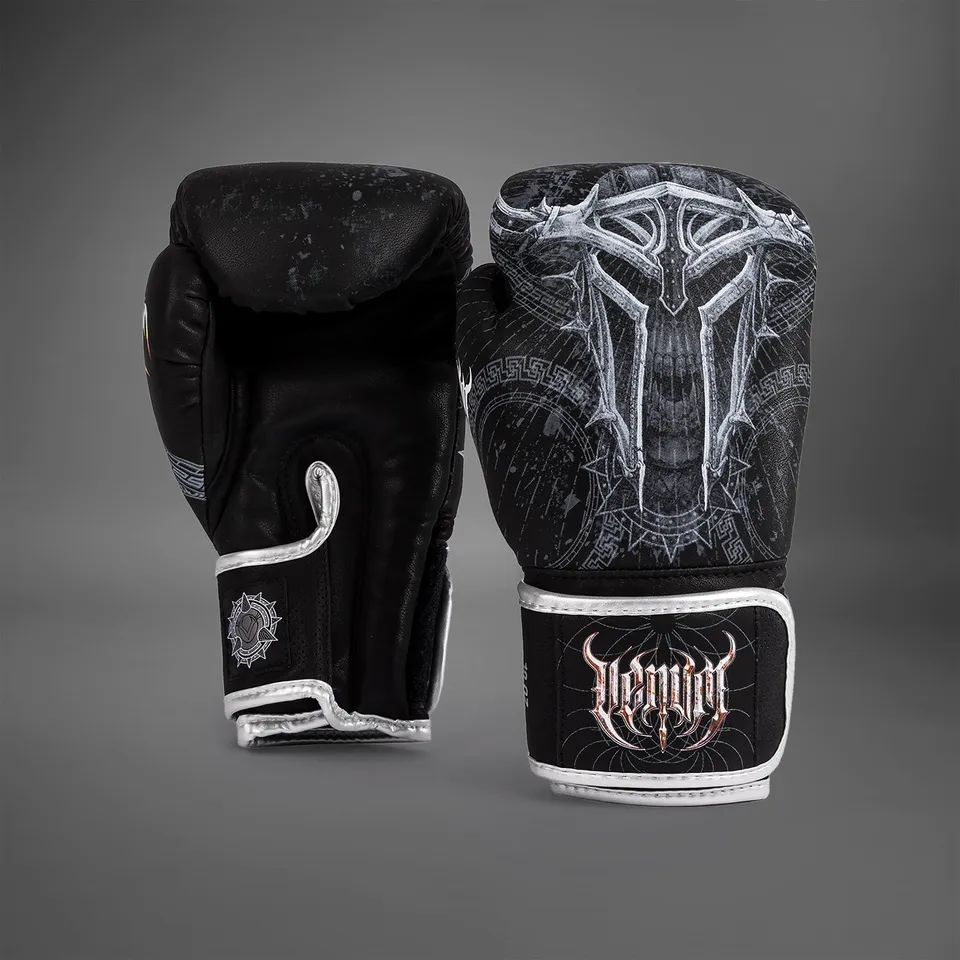 venum-gladiator-5-0-boxhandschuhe-schwarz-silber image 1