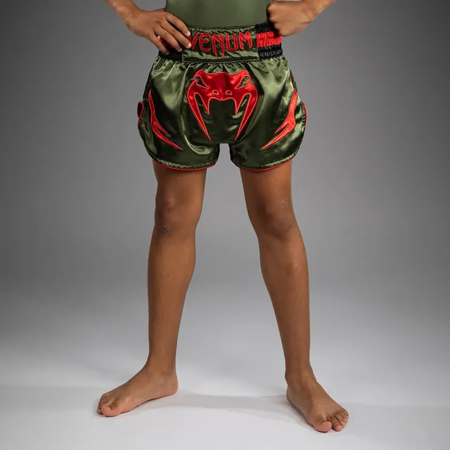 venum-inferno-kinder-muay-thai-shorts-armeegr-n-orange image 1