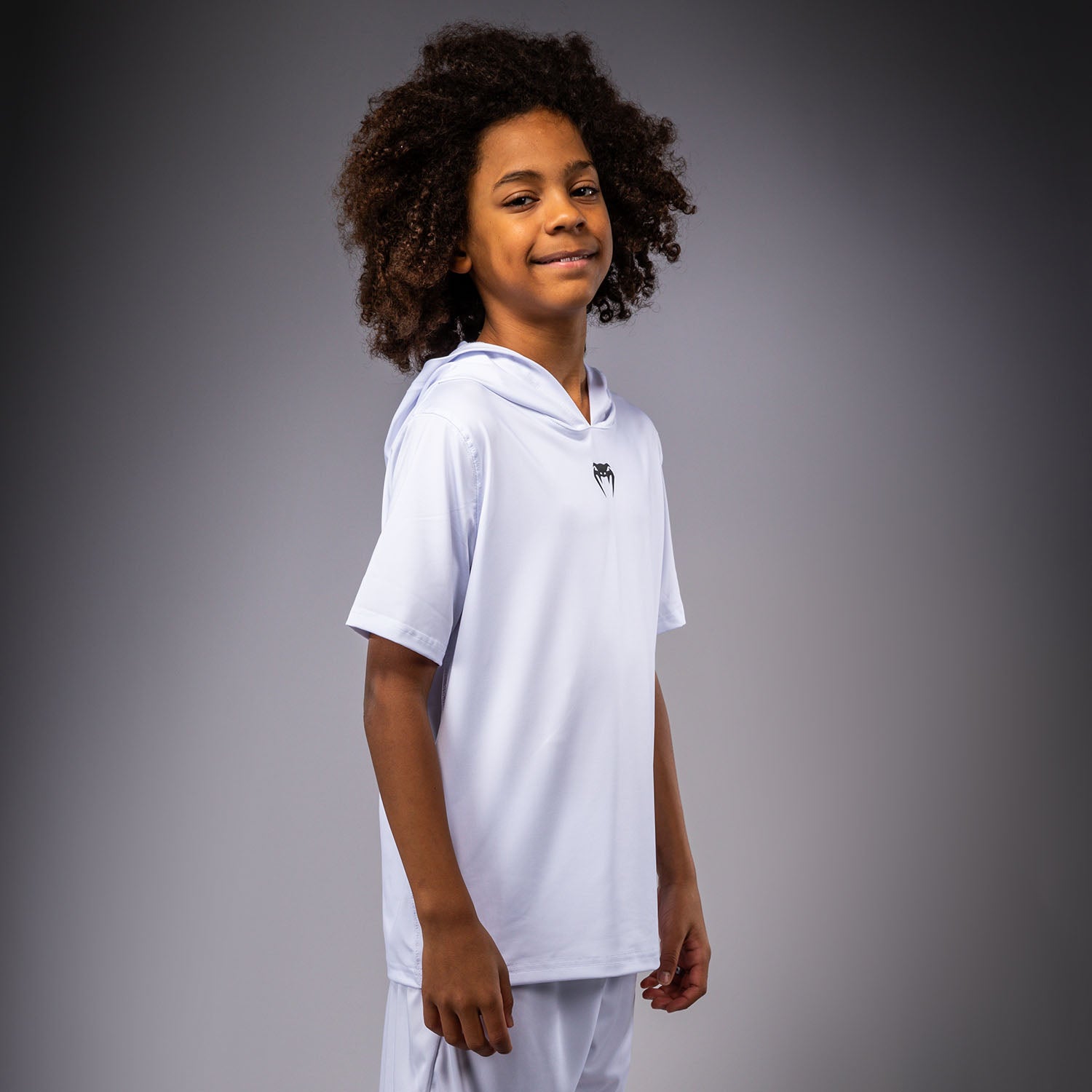 venum-elite-dry-tech-kapuzenpullover-kinder-kurzarm-wei image 2
