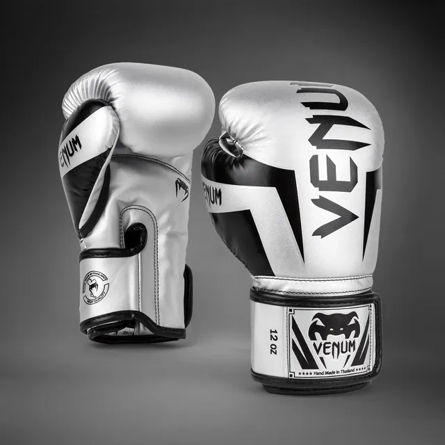venum-elite-boxhandschuhe-silber-schwarz image 1