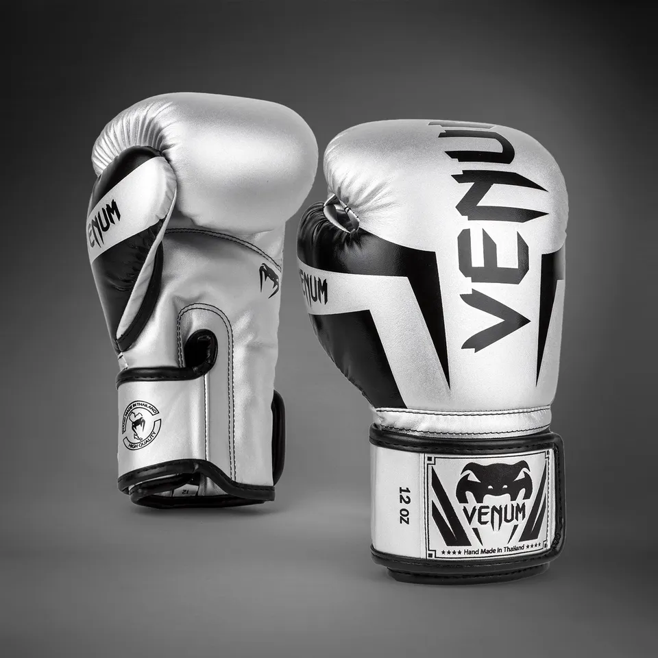 venum-elite-boxhandschuhe-silber-schwarz image 1