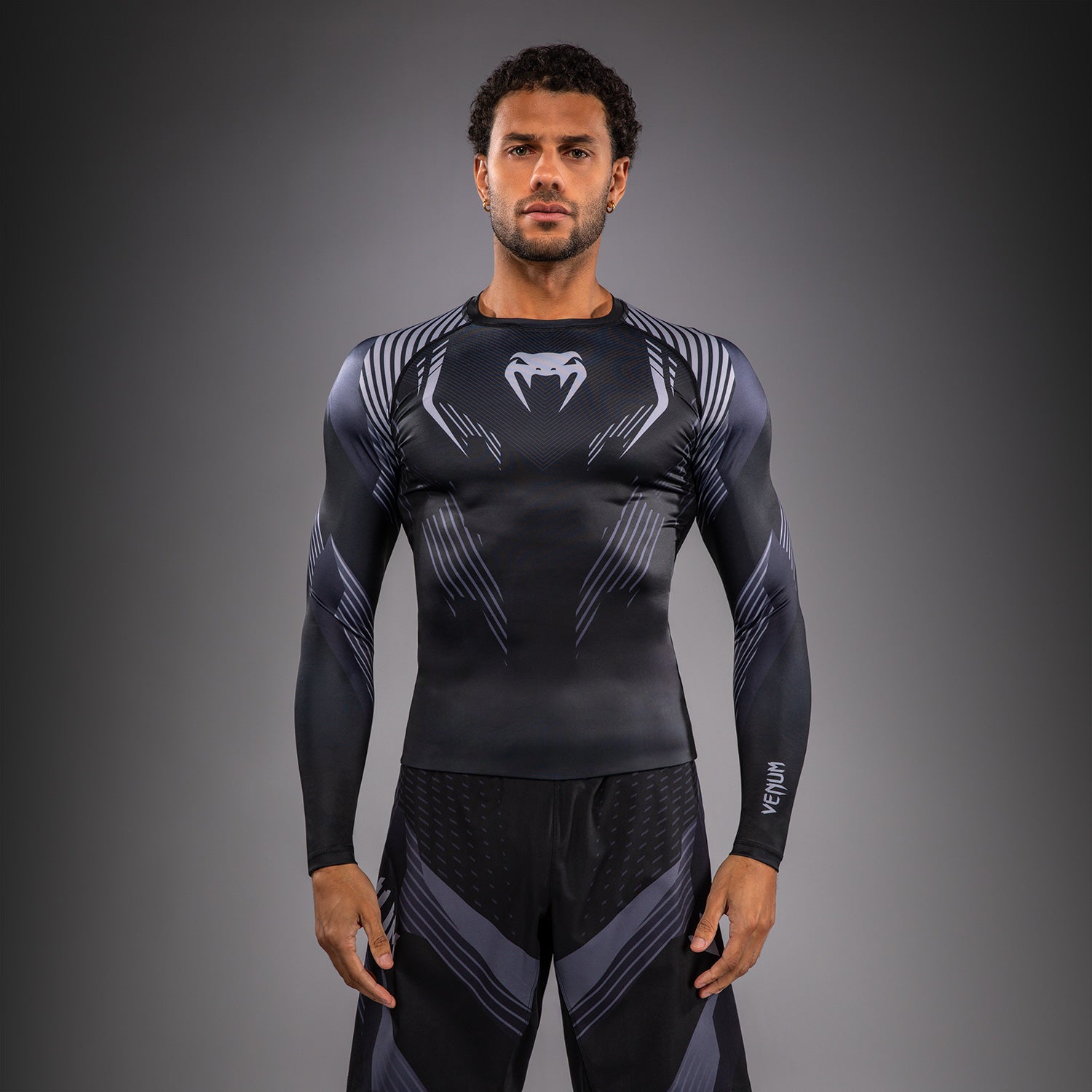venum-no-gi-6-0-langarm-rashguard-herren-schwarz-grau image 1