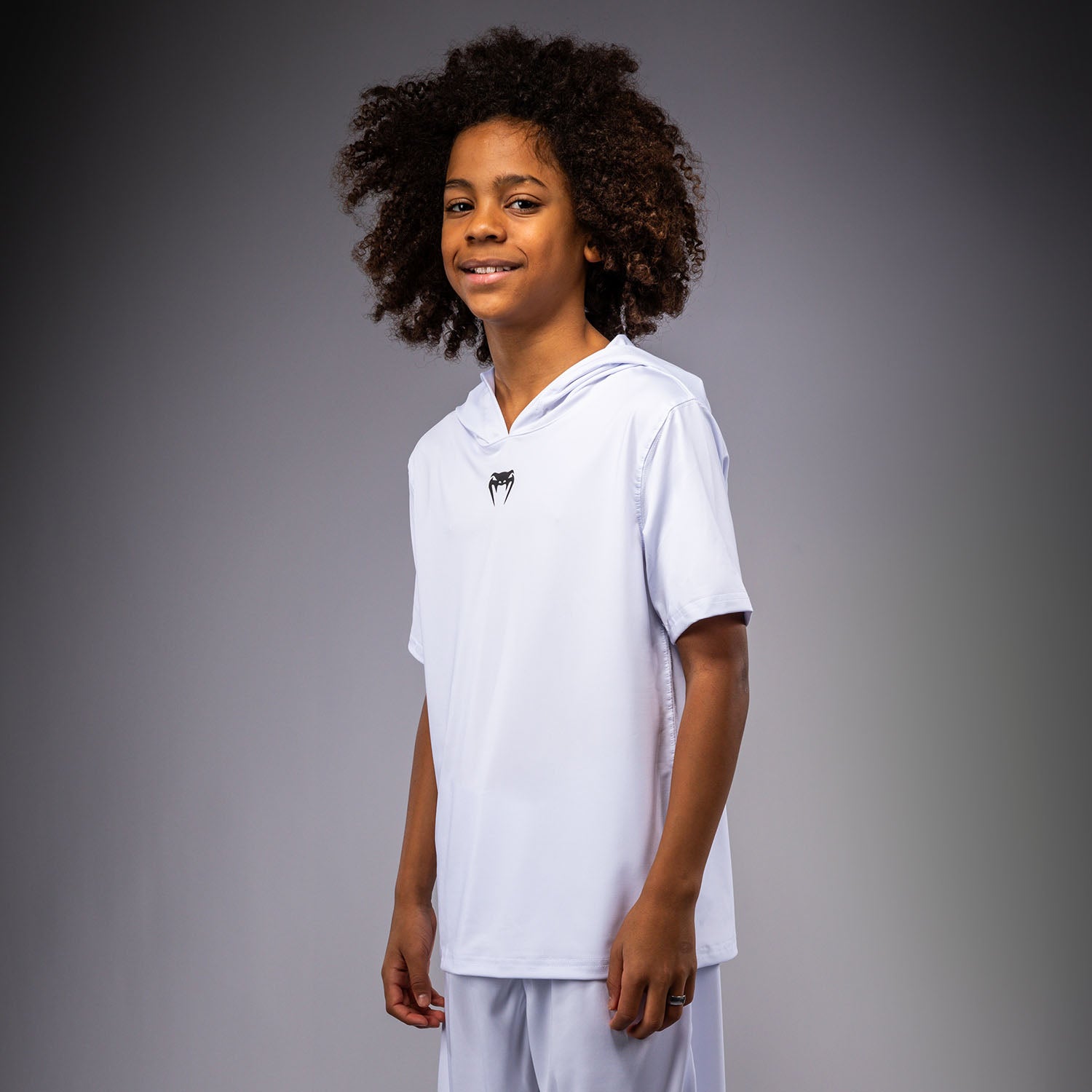 venum-elite-dry-tech-kapuzenpullover-kinder-kurzarm-wei image 3