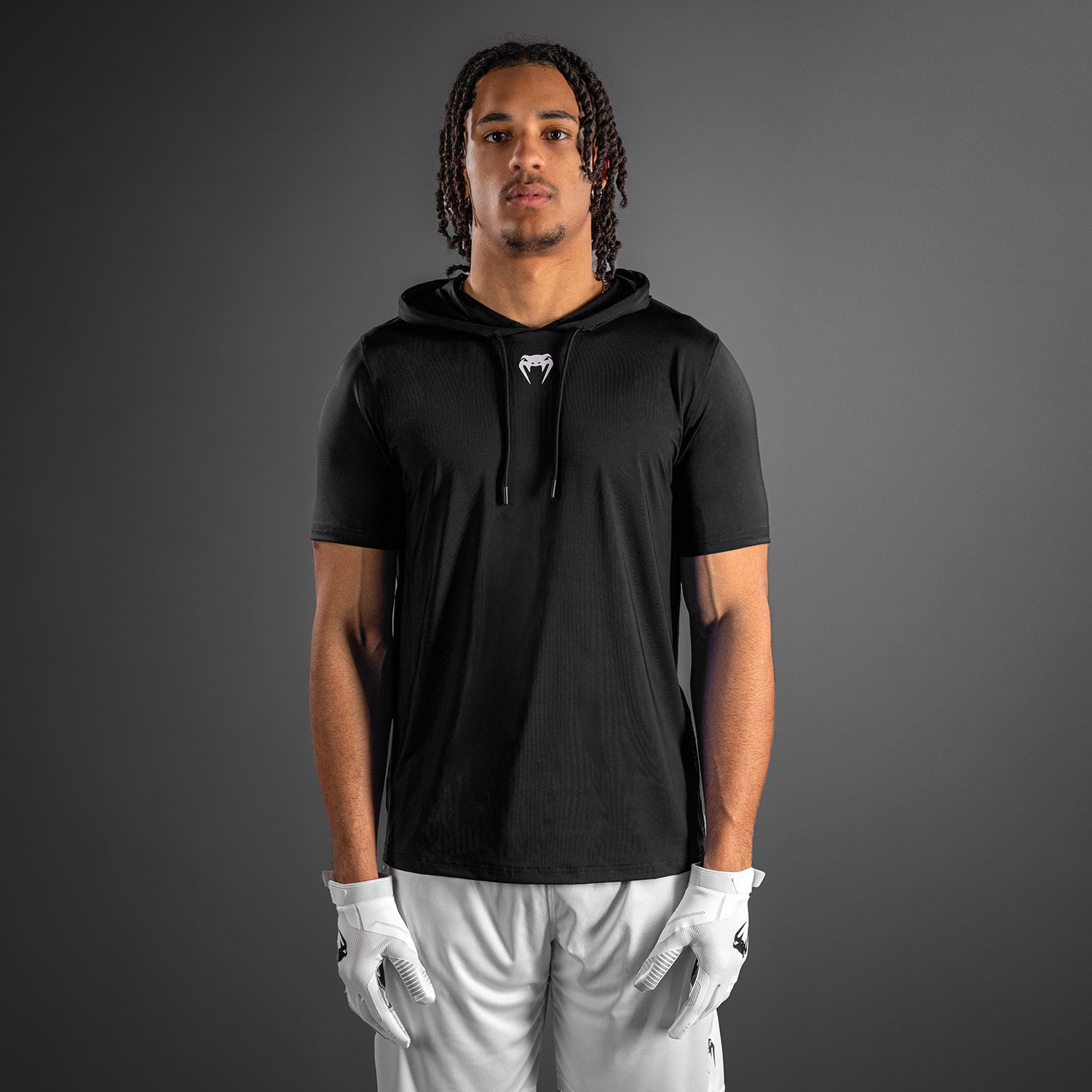 venum-elite-kurzarm-dry-tech-kapuzenpullover-schwarz image 1