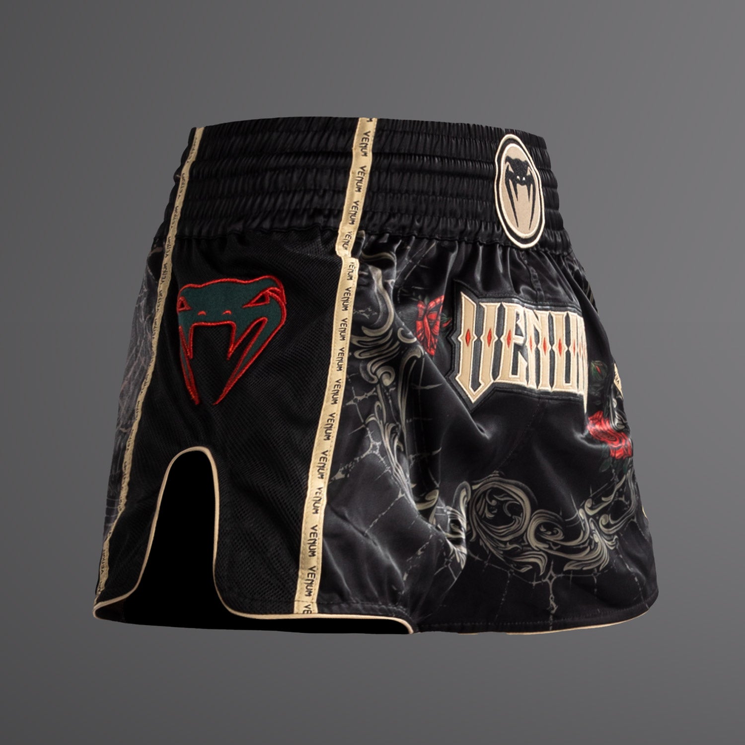 venum-santa-muerte-5-0-muay-thai-shorts-tiefes-schwarz-gold image 2