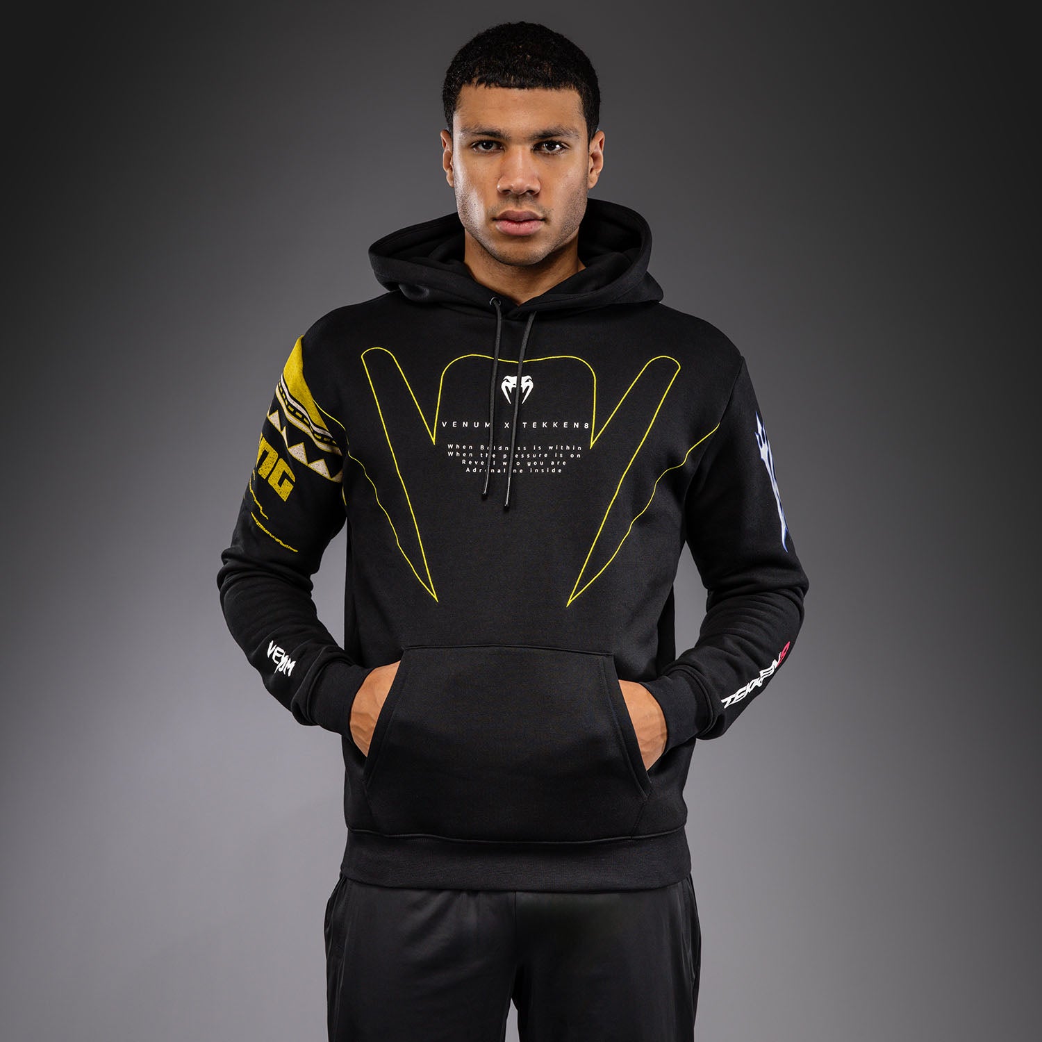 venum-x-tekken-8-kapuzenpullover-king-schwarz-gelb image 1