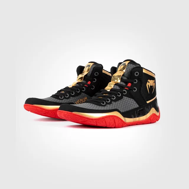 venum-elite-wrestling-schuhe-schwarz-gold-rot image 1