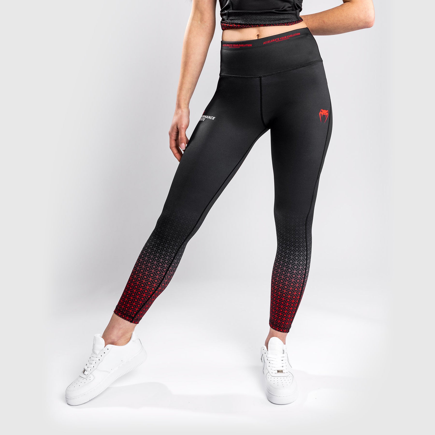 venum-ufc-performance-institute-leggings-damen-schwarz-rot image 2