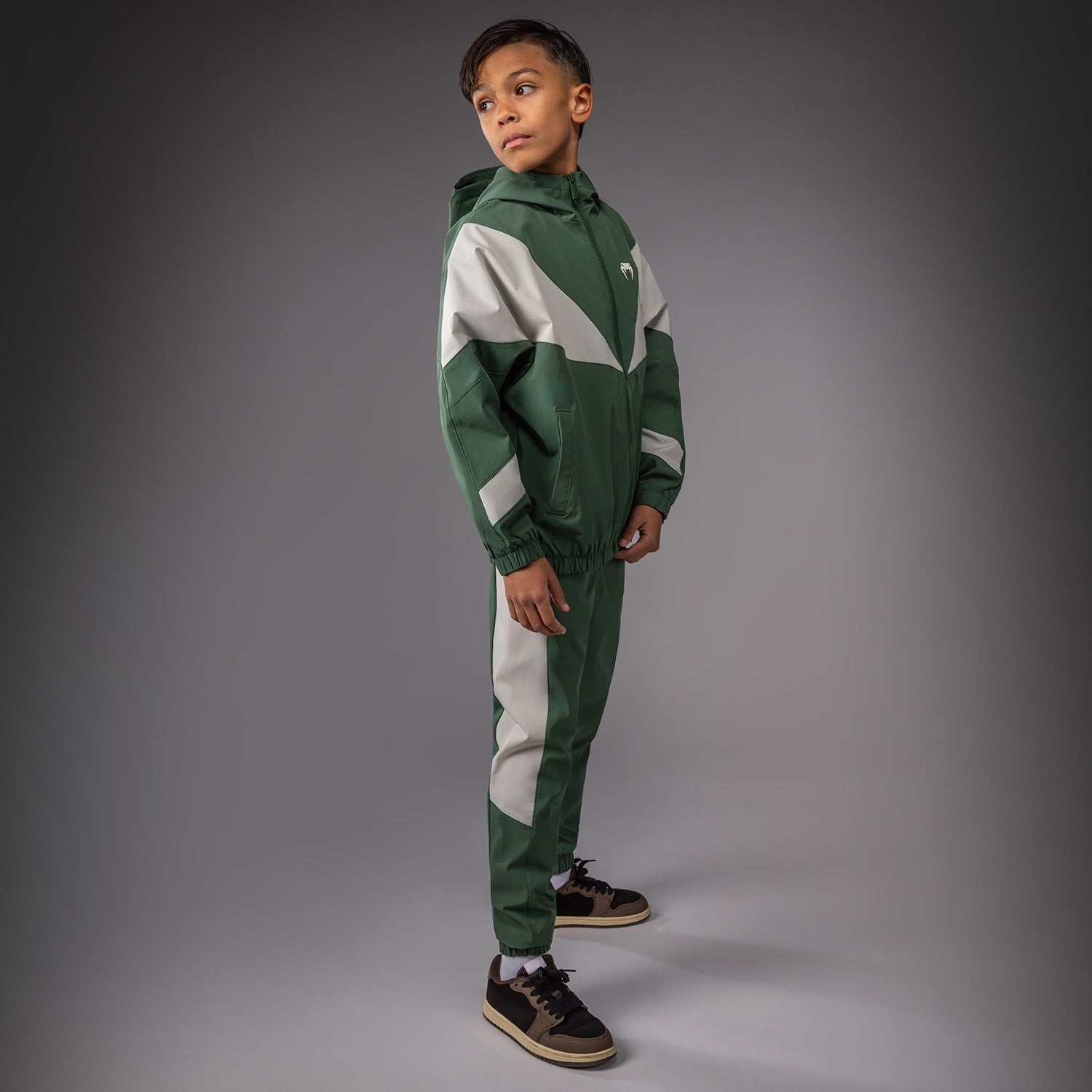 venum-vectra-trackjacke-kinder-waldgr-n-off-wei-mit-kapuze image 7