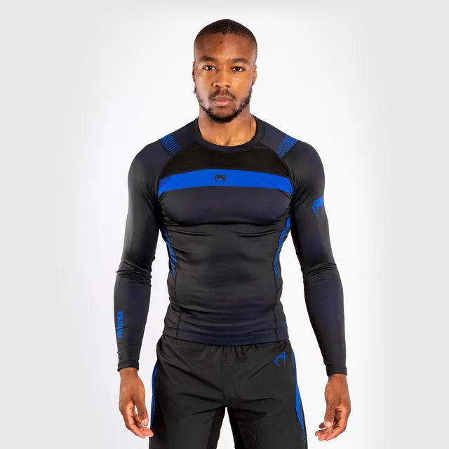 venum-no-gi-3-0-kompressions-t-shirt-langarm-schwarz-blau image 1