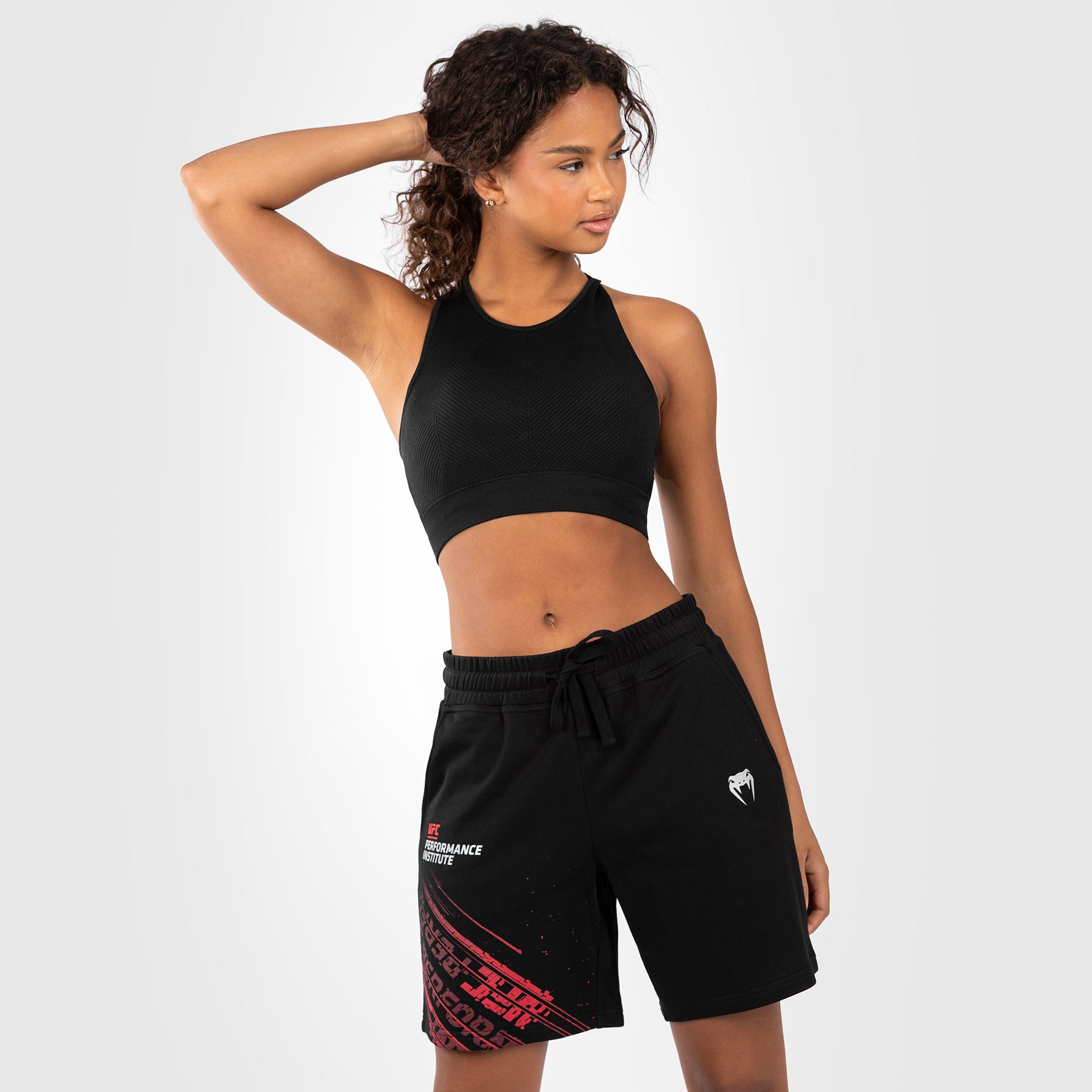 venum-ufc-performance-institute-2-0-cotton-short-damen-schwarz-rot image 6