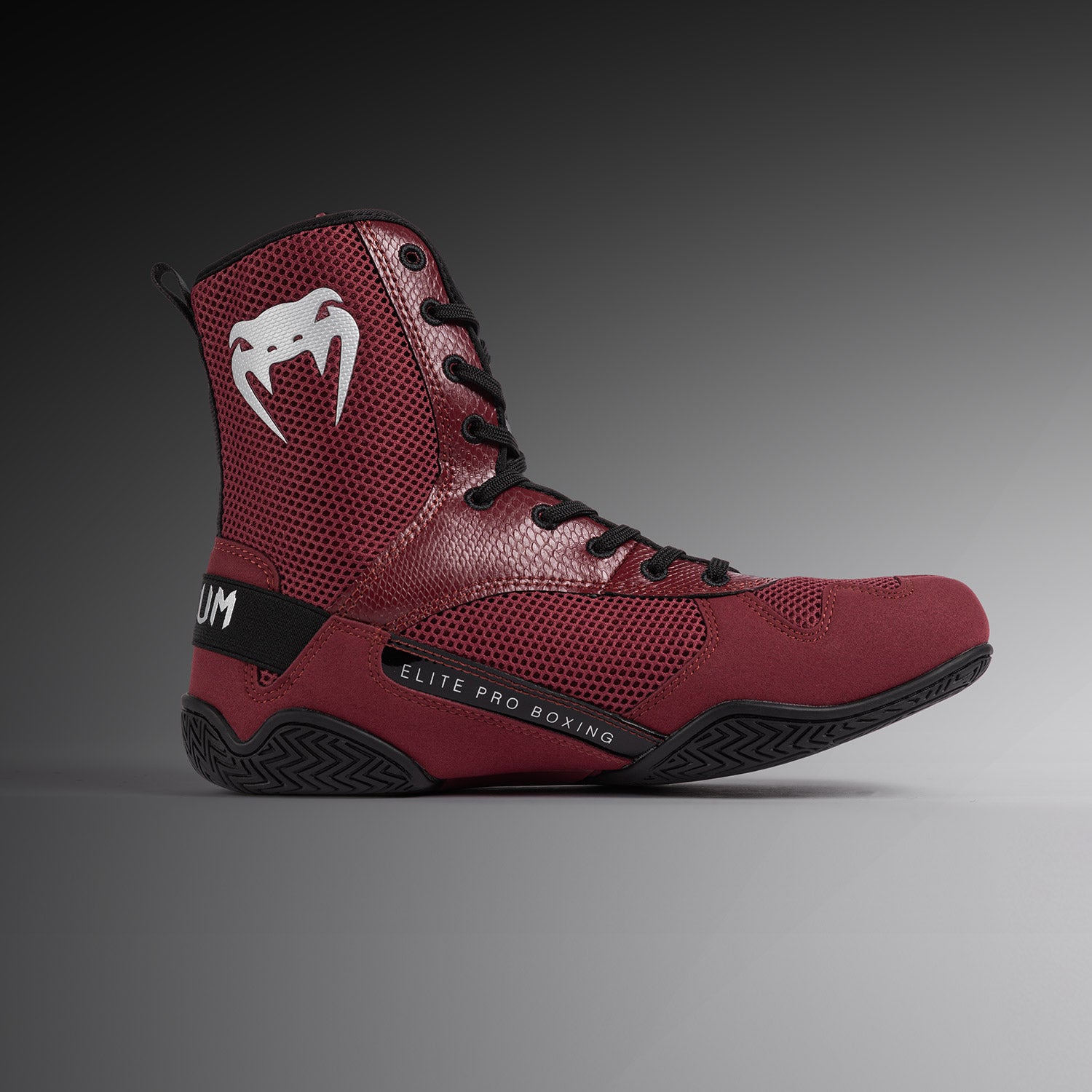 venum-elite-boxschuhe-burgund-silber image 3