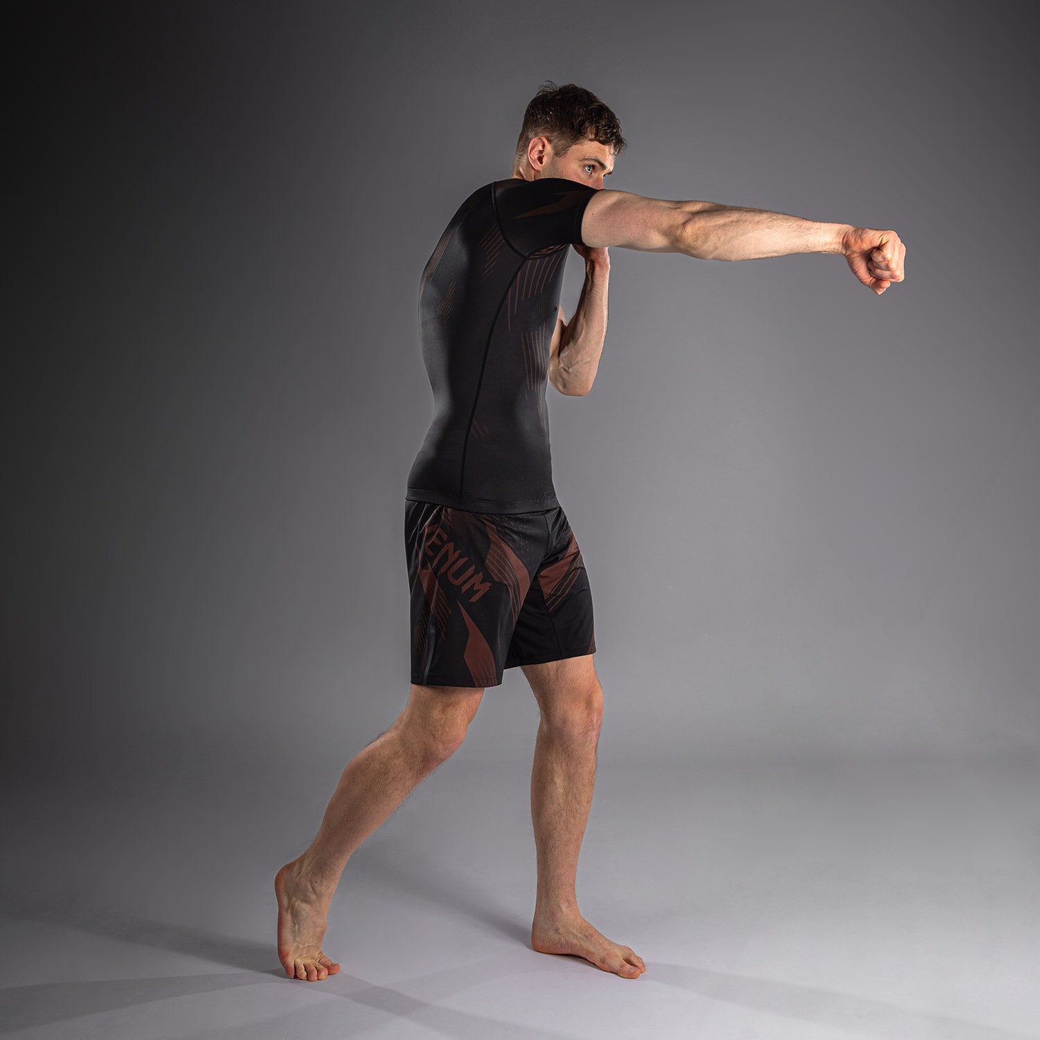 venum-no-gi-6-0-kurzarm-rashguard-schwarz-braun image 2