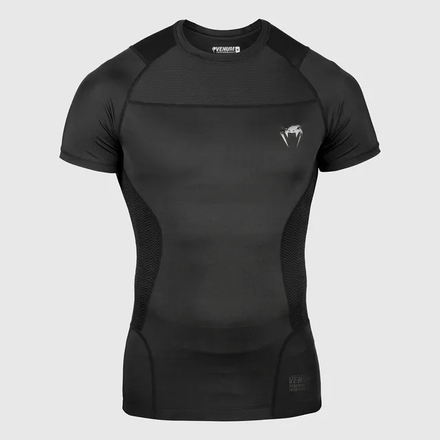 venum-g-fit-rashguard-kurzarm-schwarz-herren-kompressionsshirt image 1