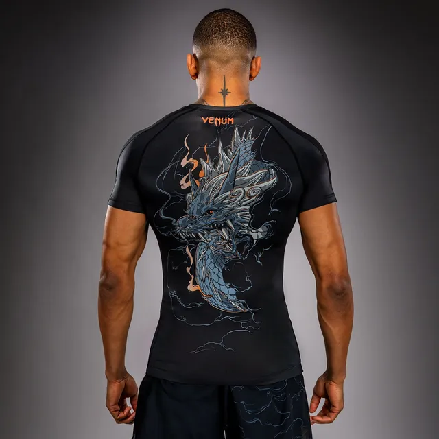 venum-thunder-dragon-kurzarm-rashguard-schwarz-grau-kupfer image 1