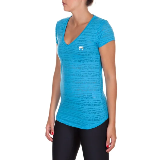 venum-essential-t-shirt-v-ausschnitt-blau-damen image 1