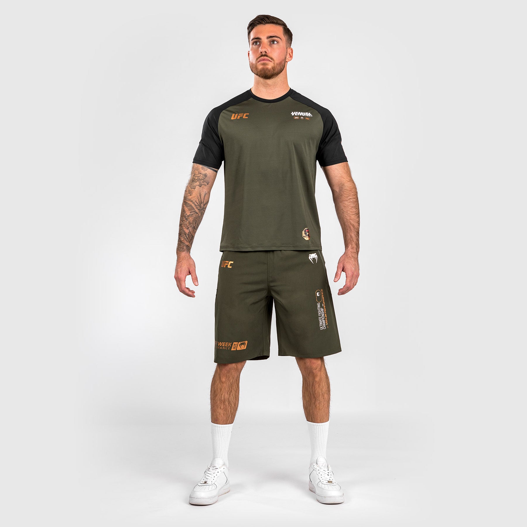 ufc-adrenaline-by-venum-fight-week-herren-performance-shorts-khaki-bronze image 2