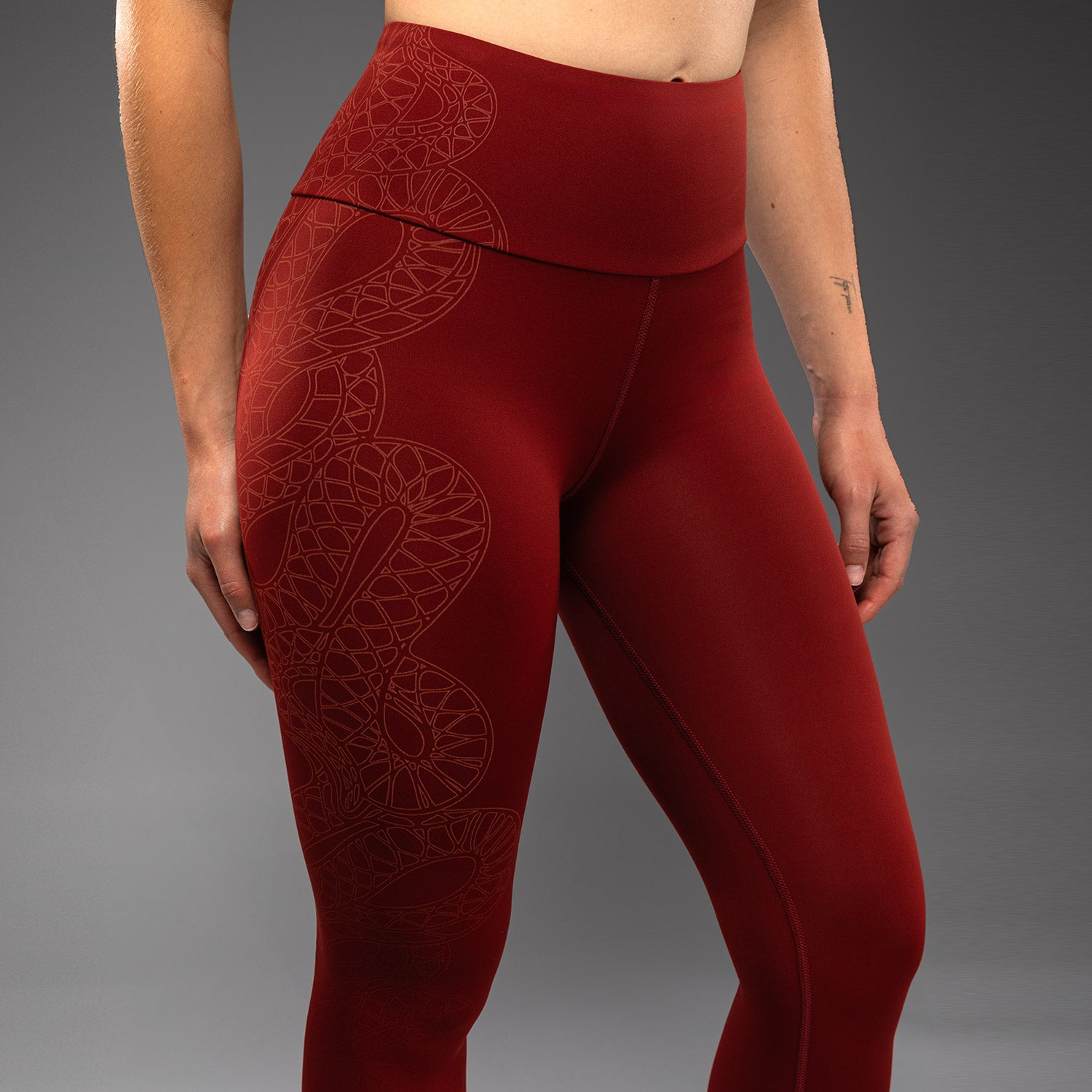 venum-serpenti-damen-leggings-burgunder-elfenbein image 5