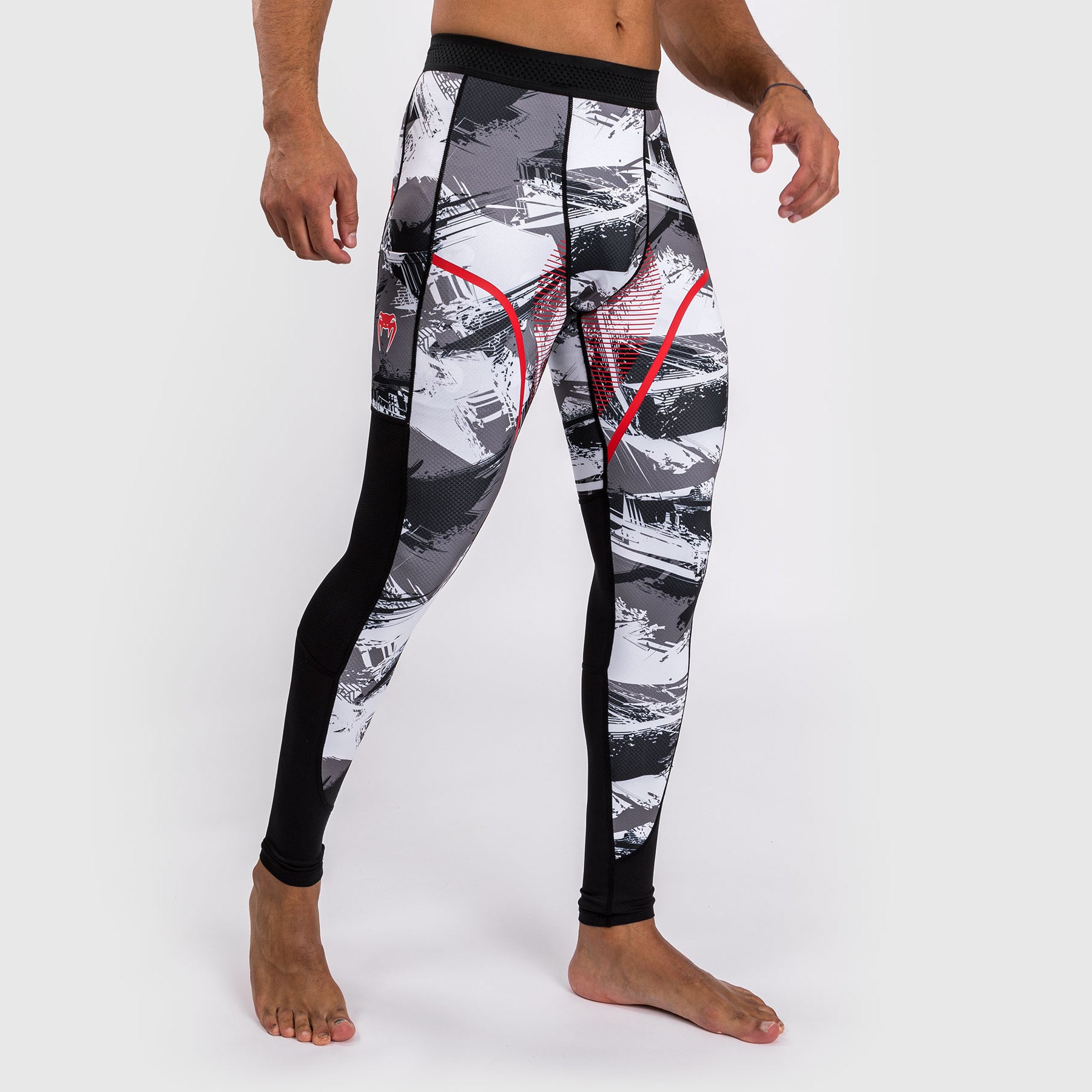 venum-electron-3-0-kompressionshose-spats-grau-rot-herren image 2