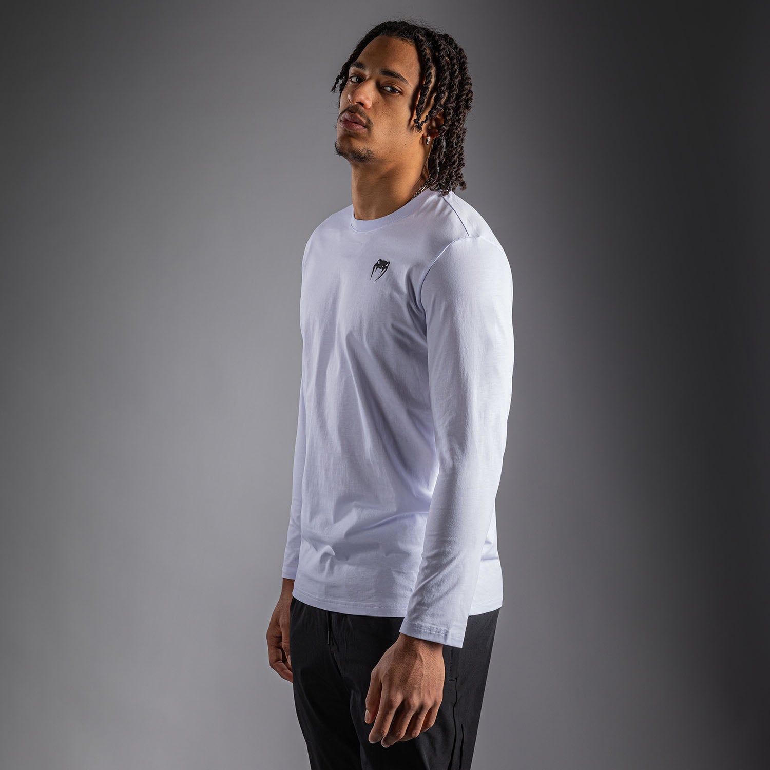 venum-lineup-langarm-t-shirt-herren-wei-schwarz image 2