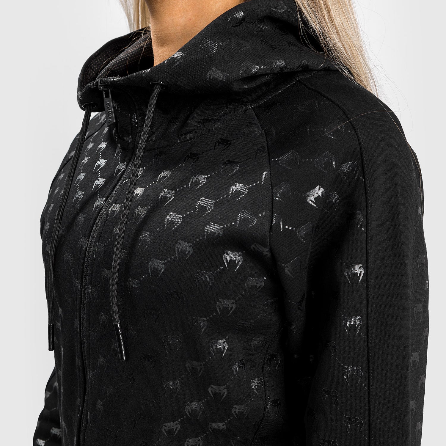 venum-monogram-zip-up-hoodie-damen-schwarz-ros-gold image 4