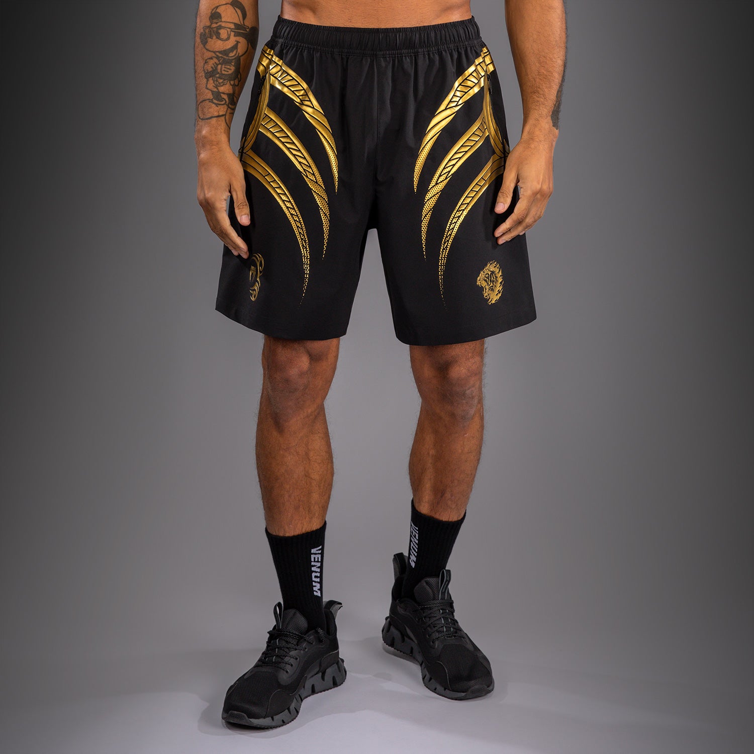 venum-x-mike-tyson-tiger-trainingsshorts-schwarz-gold image 1