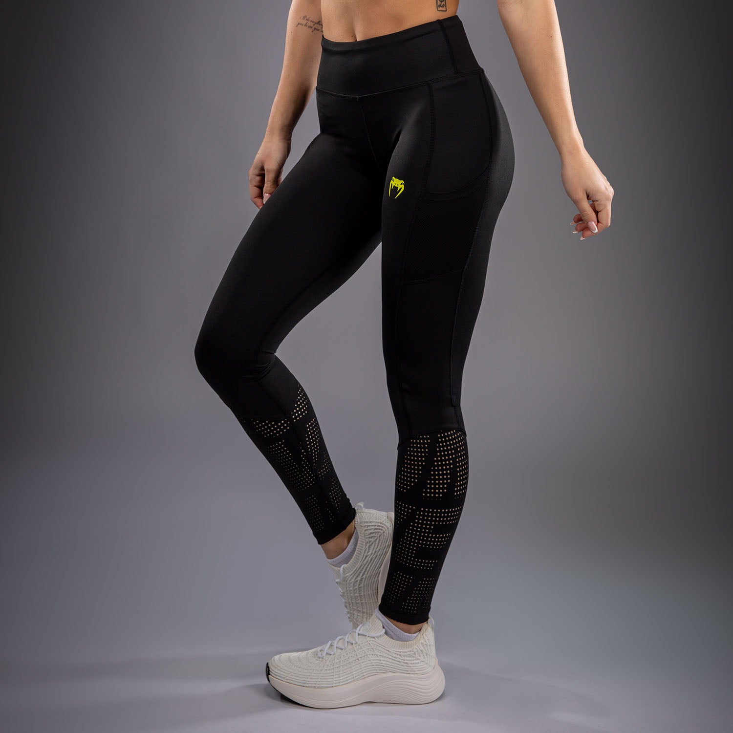 venum-lazer-damen-leggings-schwarz-gelb image 2