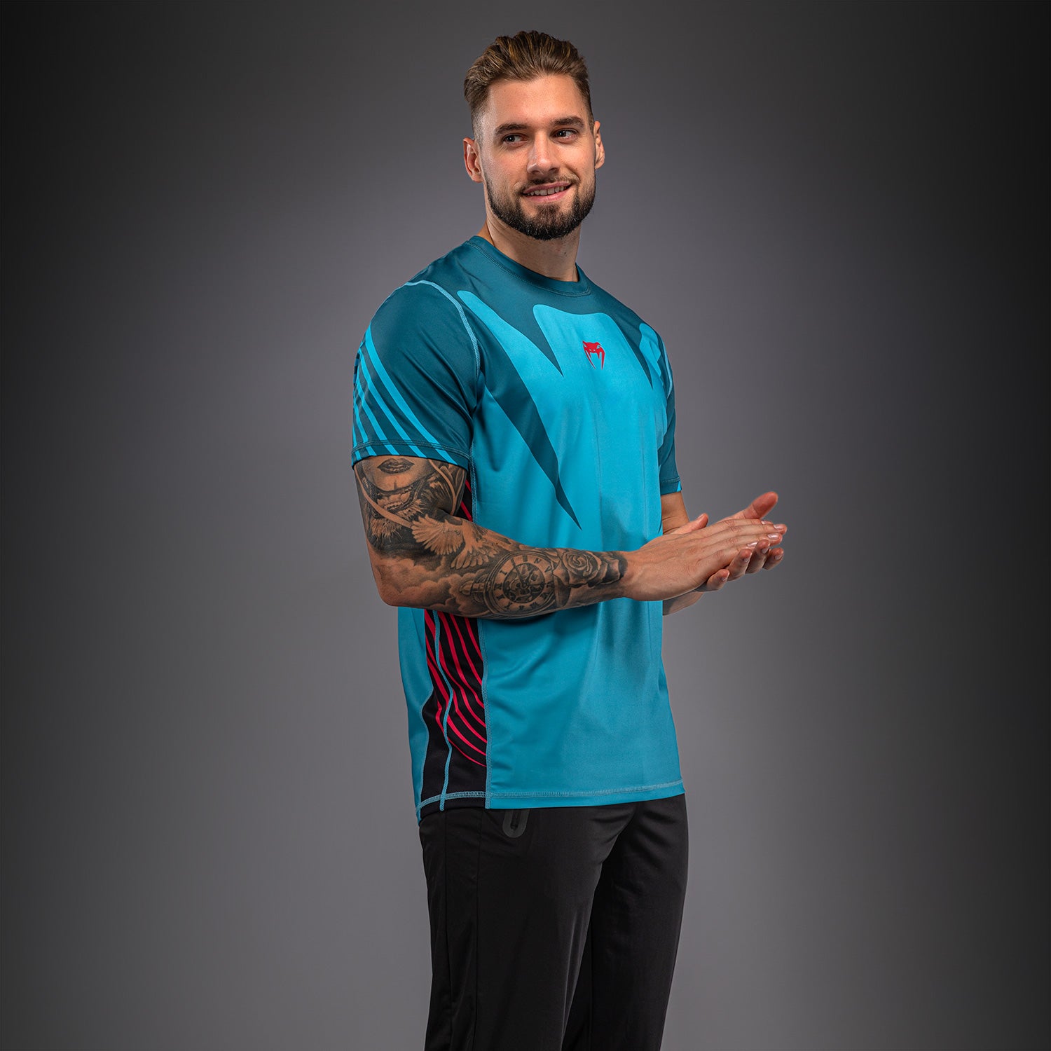 venum-attack-90-dry-tech-t-shirt-t-rkis-rot-f-r-herren image 2