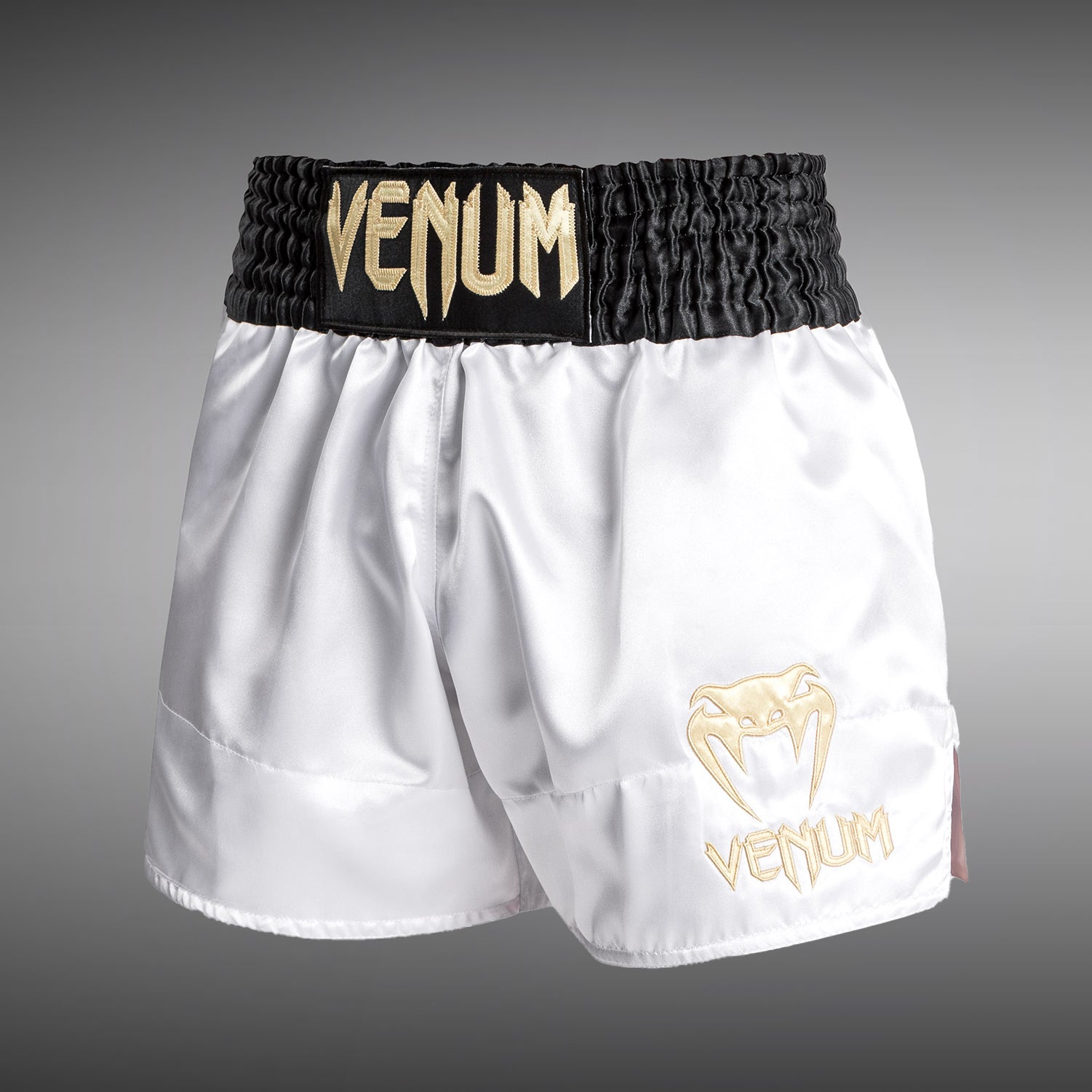 venum-classic-kurze-muay-thai-shorts-noir-blanc-or-wei image 2