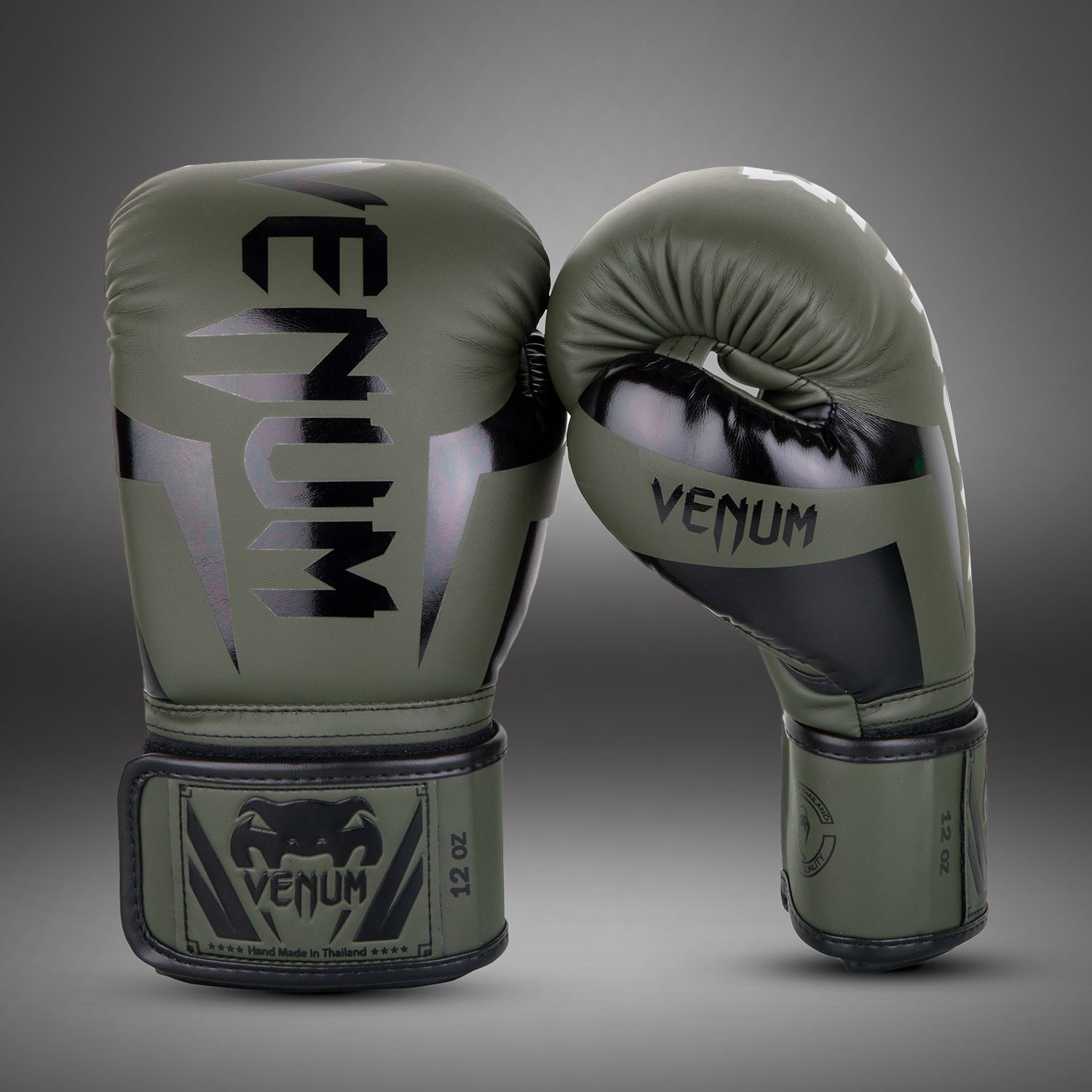 venum-elite-boxhandschuhe-khaki-schwarz image 1