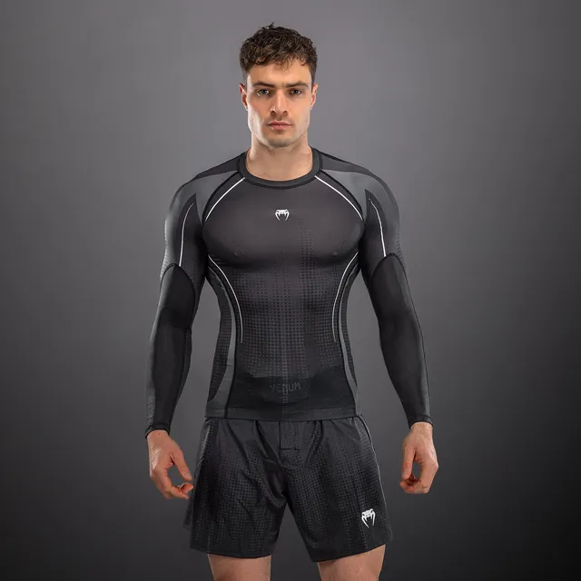 venum-stealth-langarm-rashguard-schwarz-wei image 1