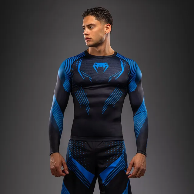 venum-no-gi-6-0-langarm-rashguard-schwarz-blau image 1