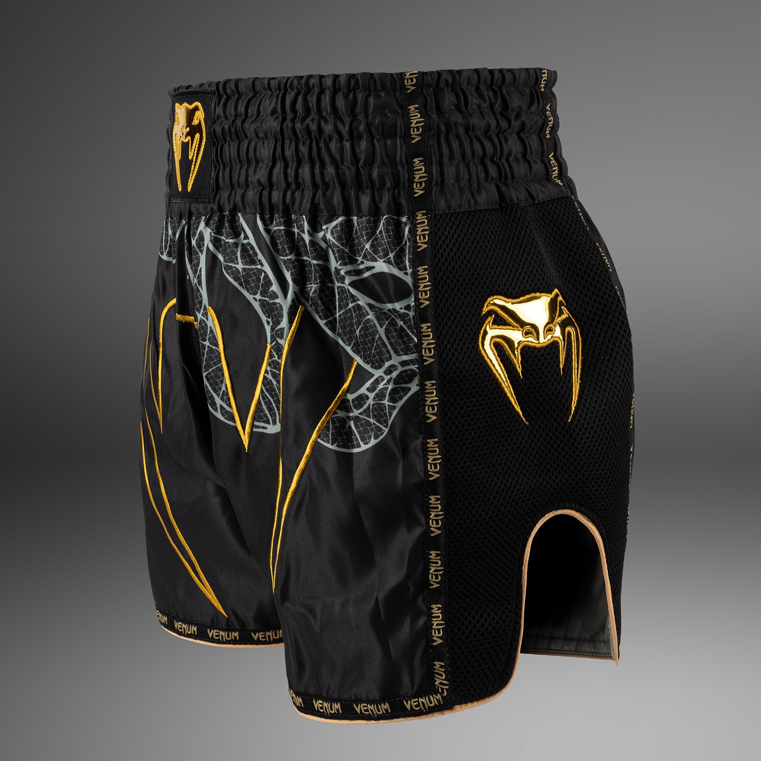 venum-serpenti-muay-thai-shorts-schwarz-silber-gold image 2
