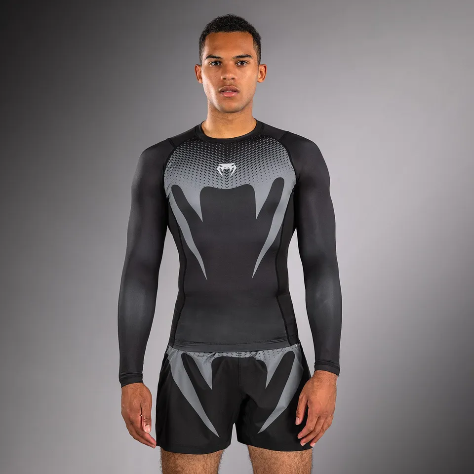 venum-no-gi-rashguard-langarm-ibjjf-approved-schwarz-silbergrau image 1