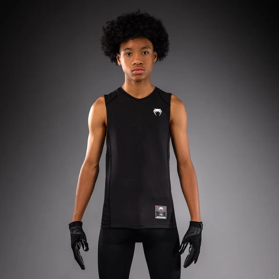 venum-elite-fu-ball-kompressionsshirt-kinder-rmellos-schwarz image 1