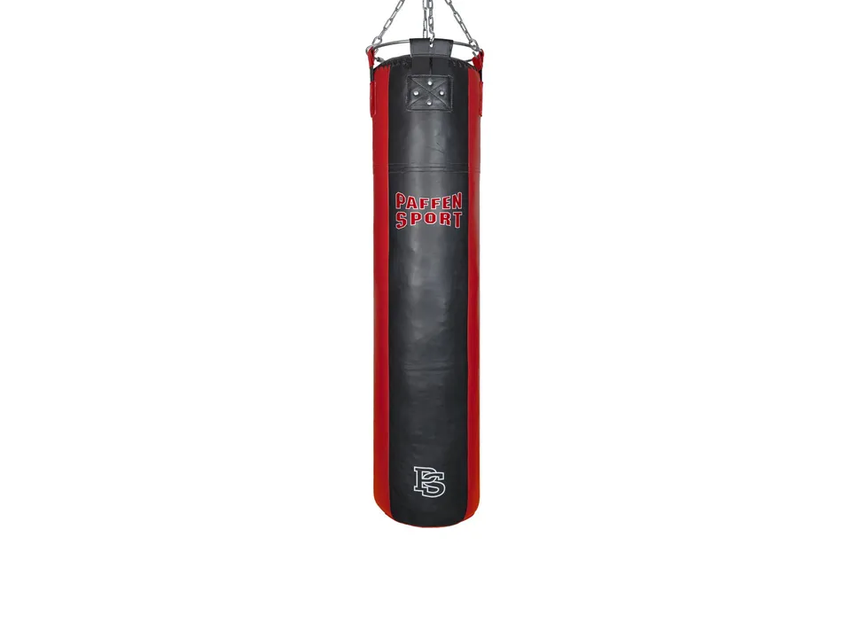 paffen-sport-star-boxsack-150-cm-h-ngend-leder-schwarz-rot image 1