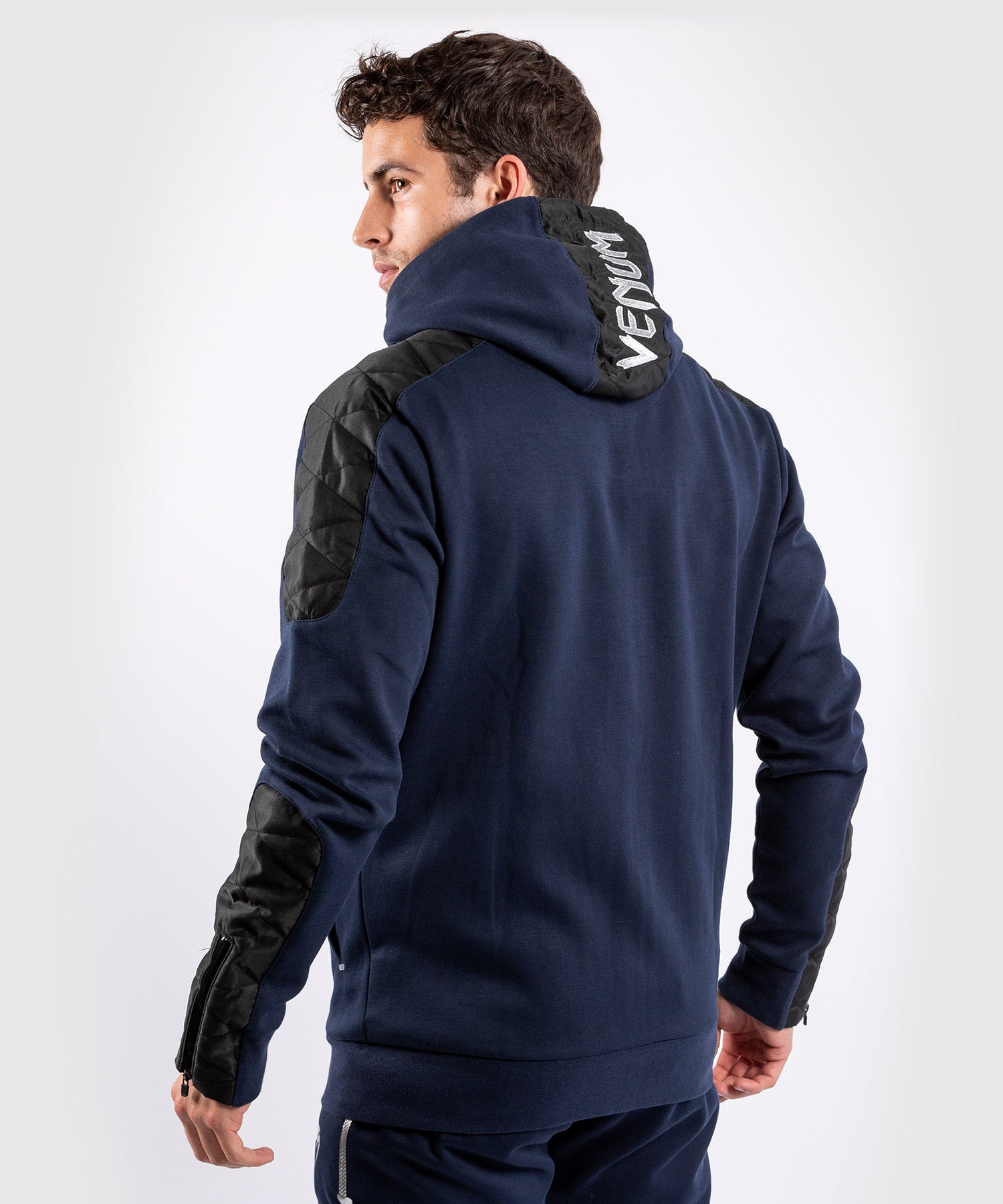 venum-laser-evo-sweatshirt-mit-kapuze-navy-silver image 2
