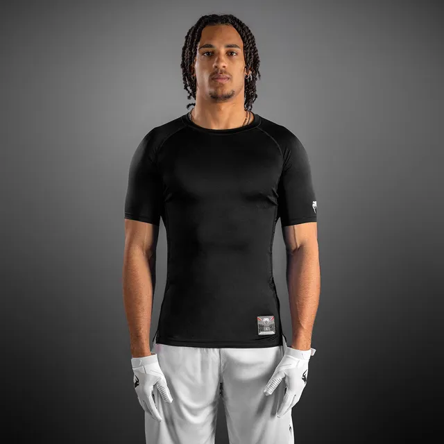 venum-lineup-kompressionsshirt-kurzarm-schwarz-wei image 1