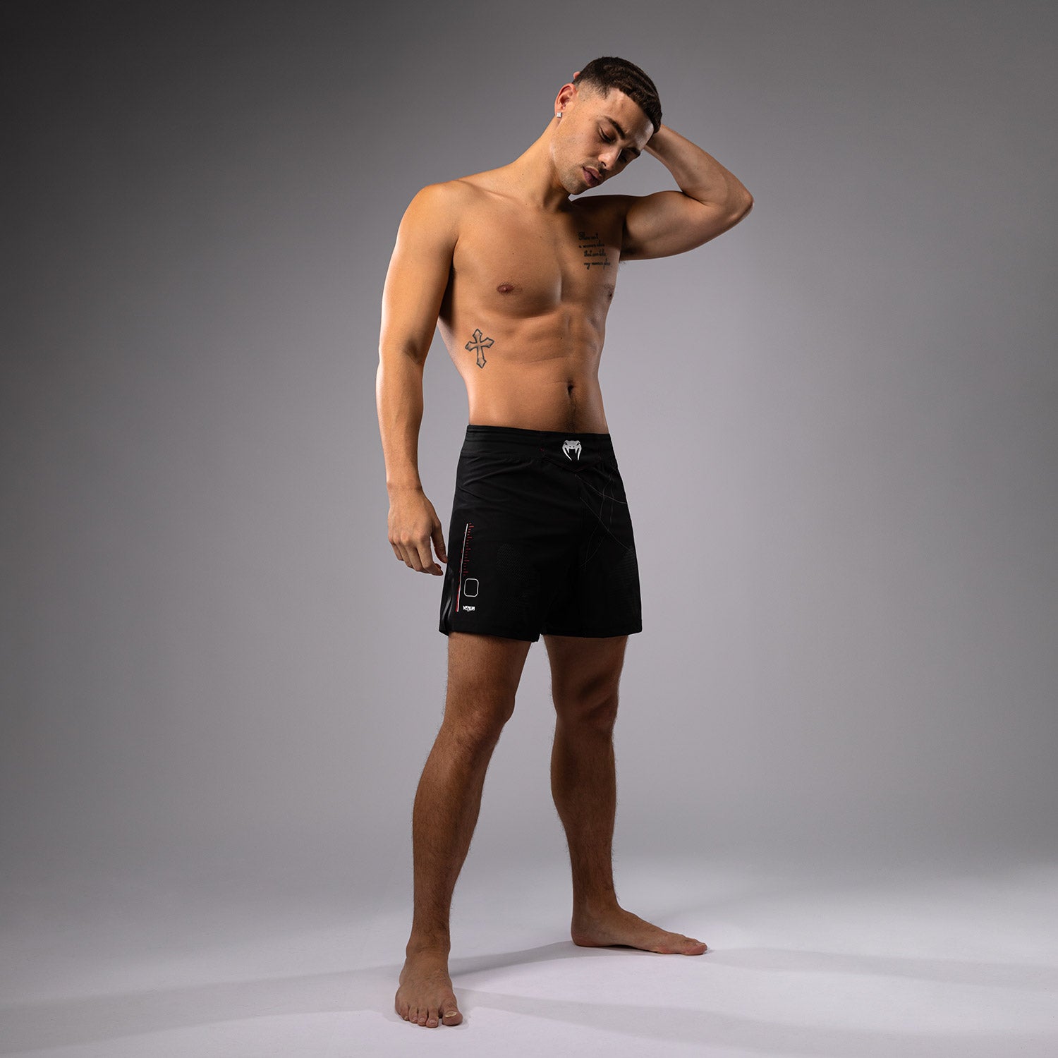 venum-tactical-xt-fightshorts-herren-schwarz-feuerrot-lang-geschnitten image 4