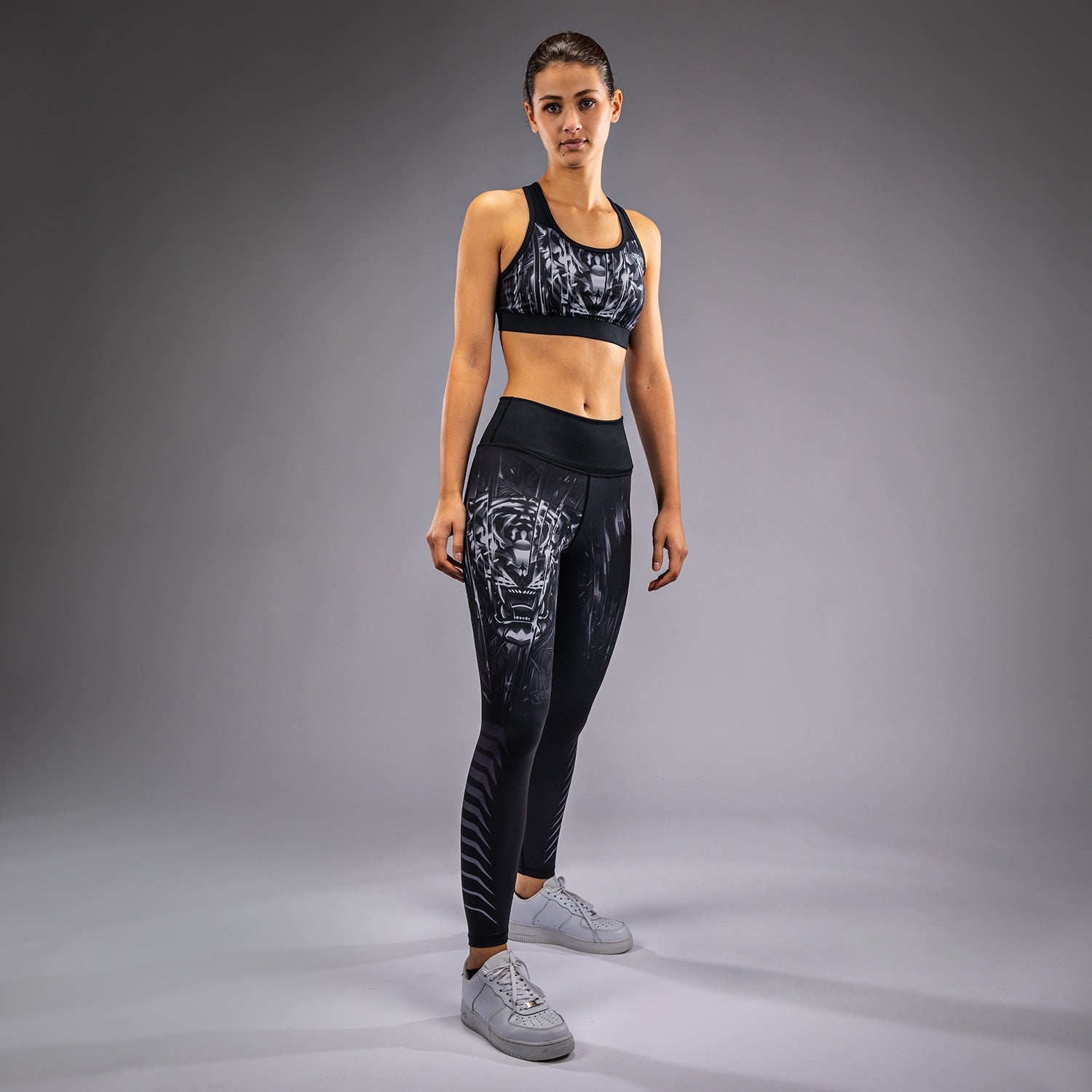 venum-tiger-damen-leggings-lang-schwarz-silber image 4