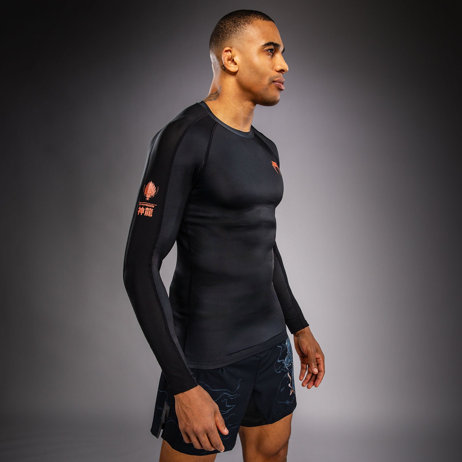 venum-thunder-dragon-rashguard-langarm-schwarz-grau-kupfer image 4