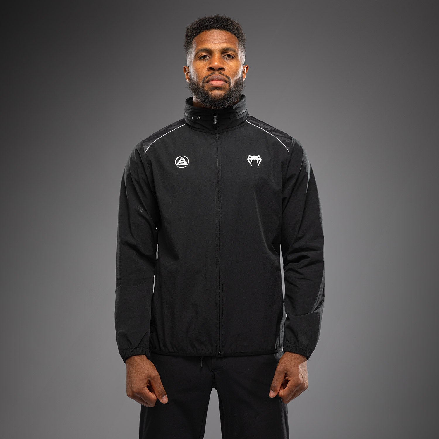 venum-x-polaris-track-jacket-schwarz-grau image 1