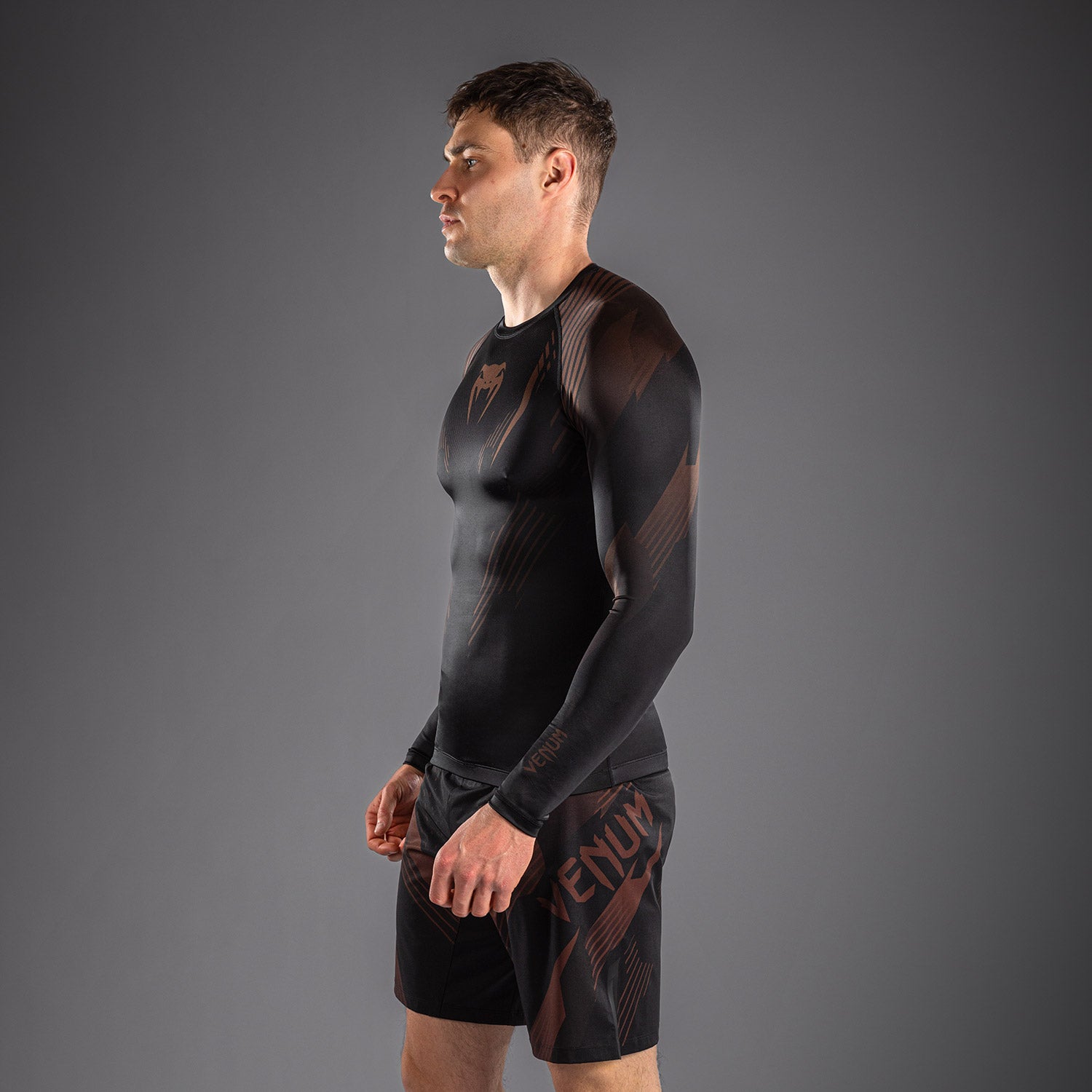venum-no-gi-6-0-langarm-rashguard-herren-schwarz-braun image 4