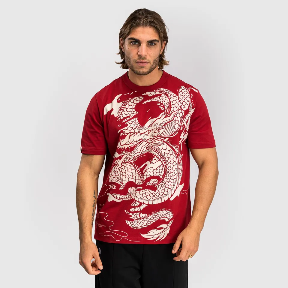 venum-dragon-s-flight-herren-t-shirt-kirschrot-cremewei image 1