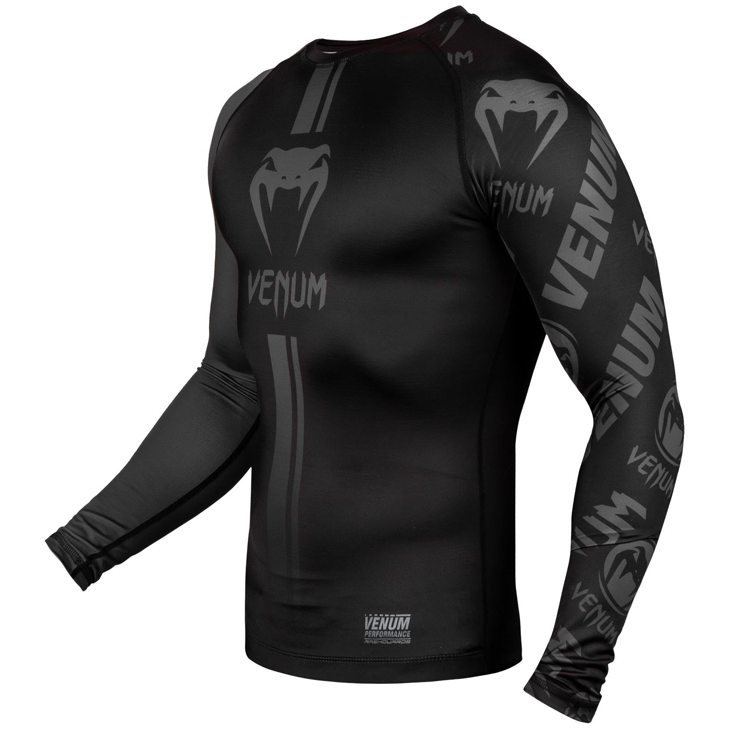 venum-logos-langarm-rashguard-schwarz-schwarz image 2