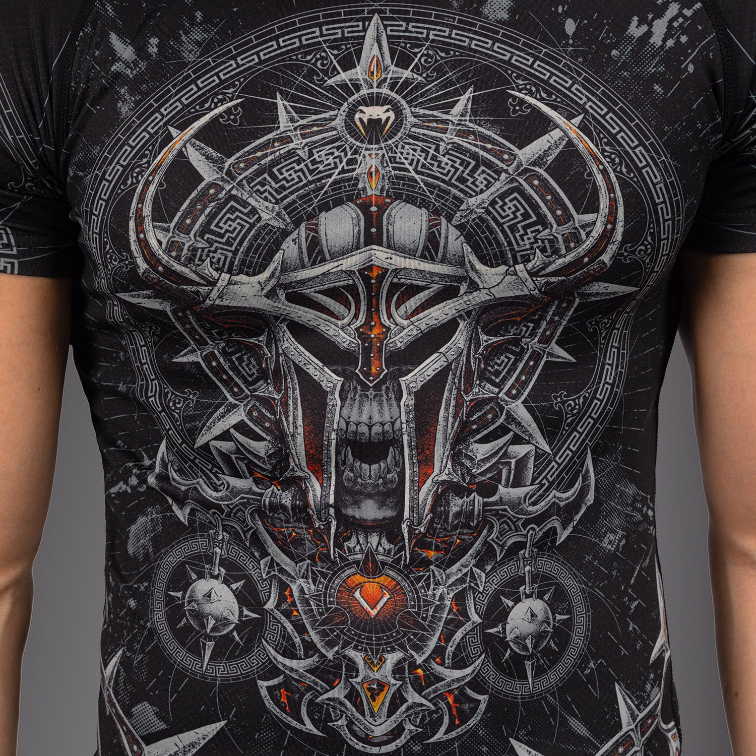 venum-gladiator-5-0-herren-kurzarm-rashguard-schwarz-silber image 5