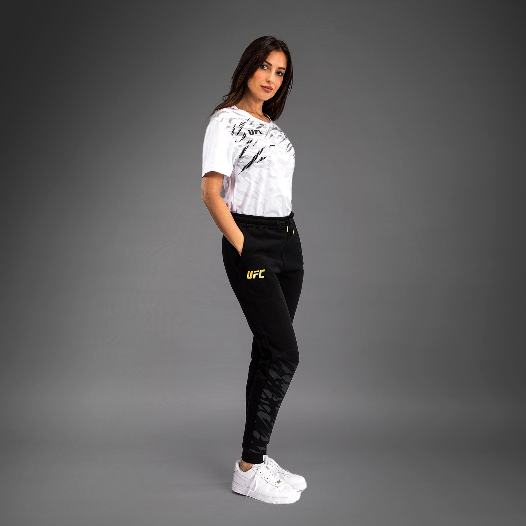 ufc-fusion-by-venum-replica-damen-hose-champion-schwarz-gold image 3